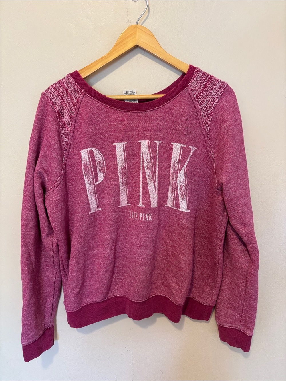PINK Victoria's Secret Heathered Berry Logo Sweatshirt